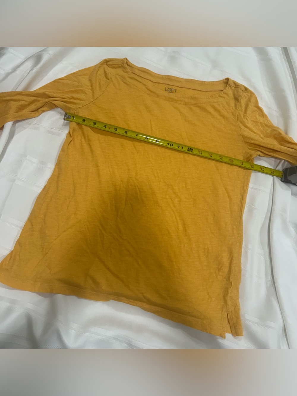 LOFT Outlet Mustard Yellow 100% Cotton Lightweight Tee Shirt Large